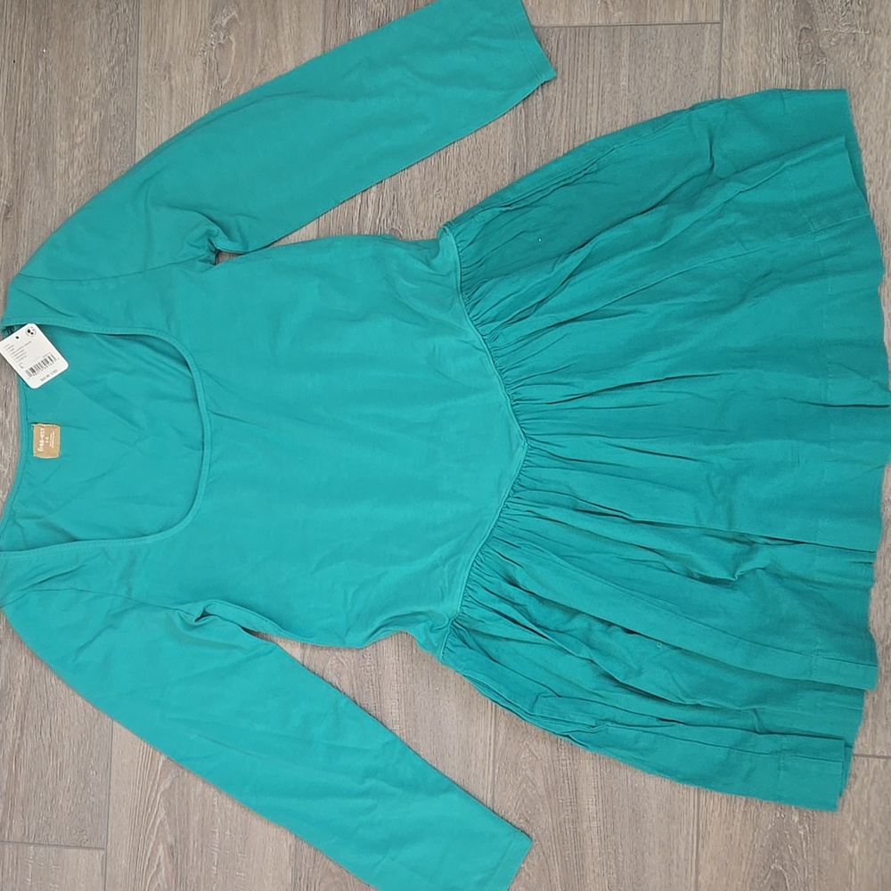 x free-est Onda Sleeved Mini Dress In Malachite Green - Picture 3 of 6